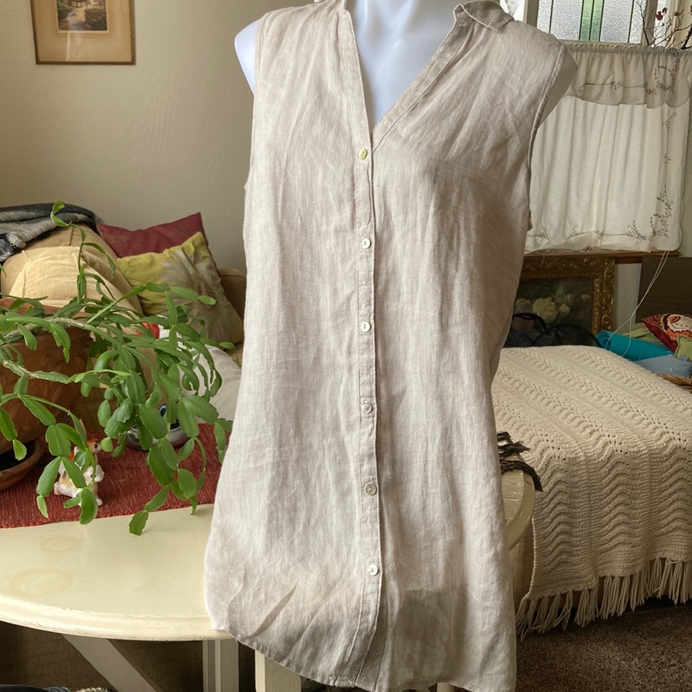 Hemp tunic Tahari 100% hemp sleeveless tunic Medium